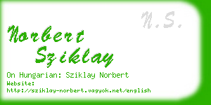 norbert sziklay business card